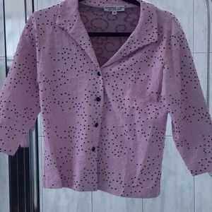 ‼️Andria Lieu M light pink/black knit blouse‼️